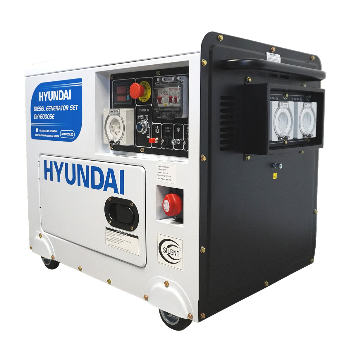 6.5kVA Hyundai Diesel Generator DHY6000SE-RS Remote Start