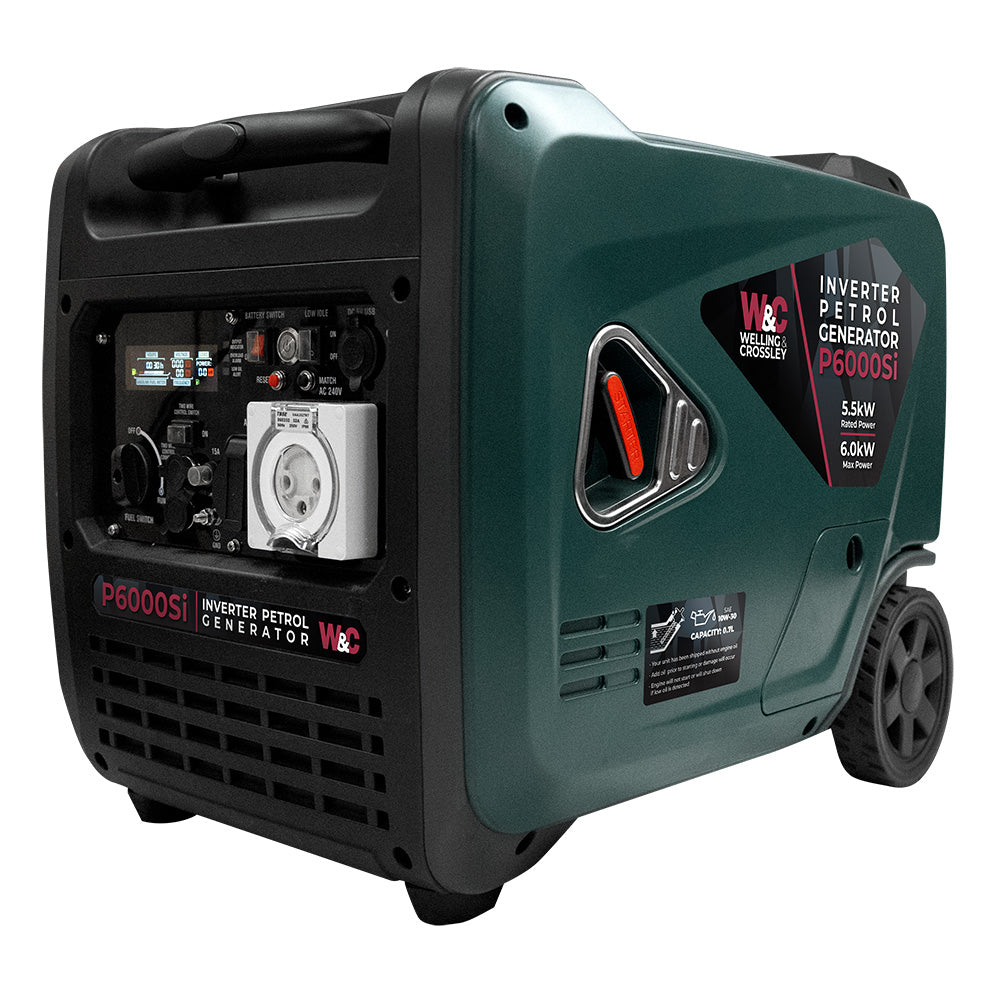 7.2kVA (6000W) Welling & Crossley Petrol Inverter Generator WC-P6000Si