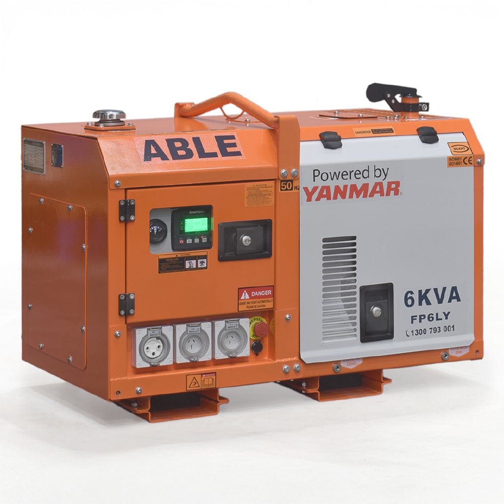 6kVA ABLE Yanmar Low Profile Diesel Generator FP6LY