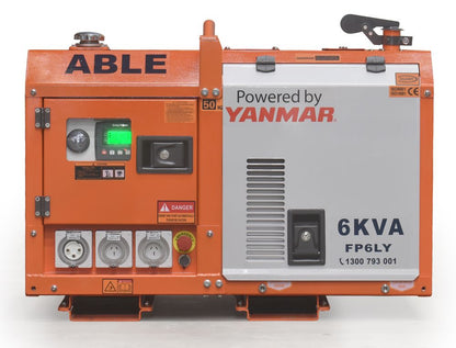 6kVA ABLE Yanmar Low Profile Diesel Generator FP6LY - view 2