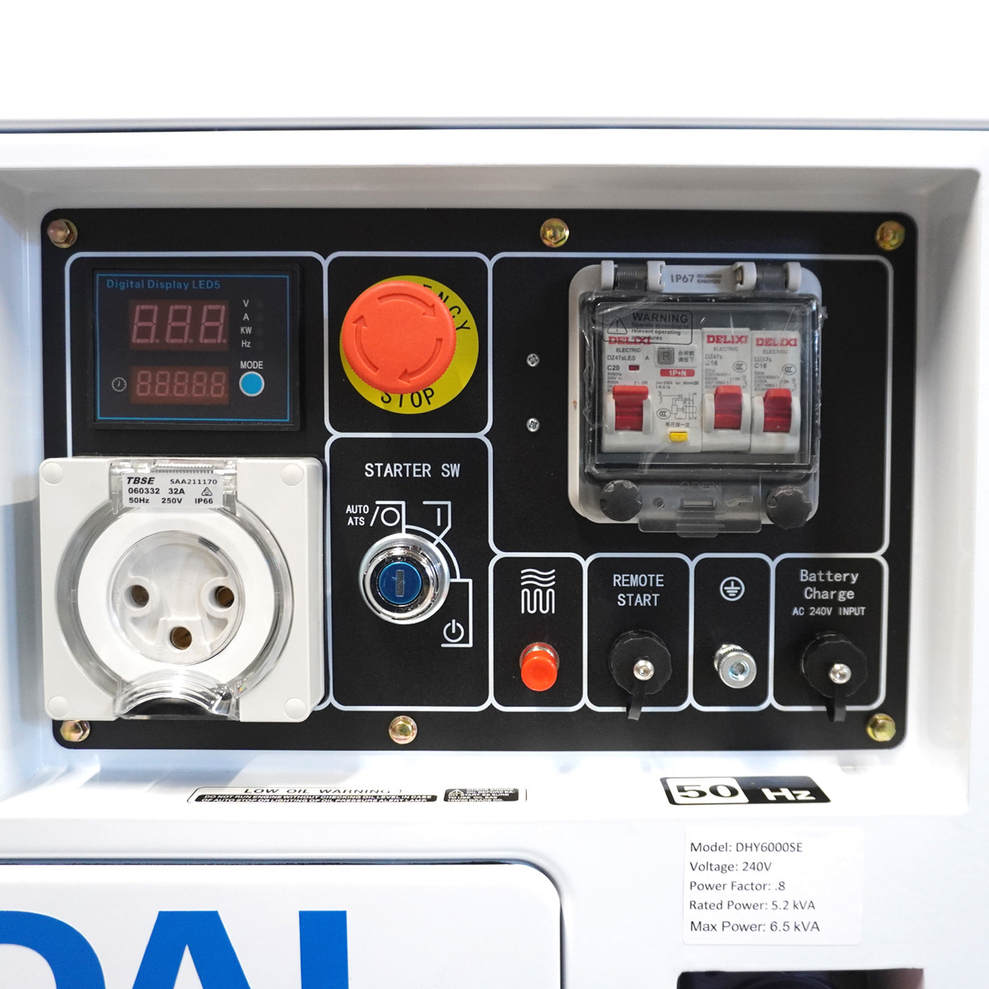 6.5kVA Hyundai DHY6000SE RS (Remote Start)
