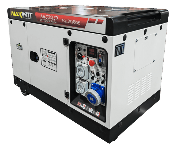 MaxWatt MX15000DSE 15kVA diesel generator, front angle