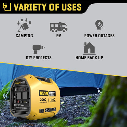 MaxWatt MX2000ISR 2.4kVA inverter generator, uses
