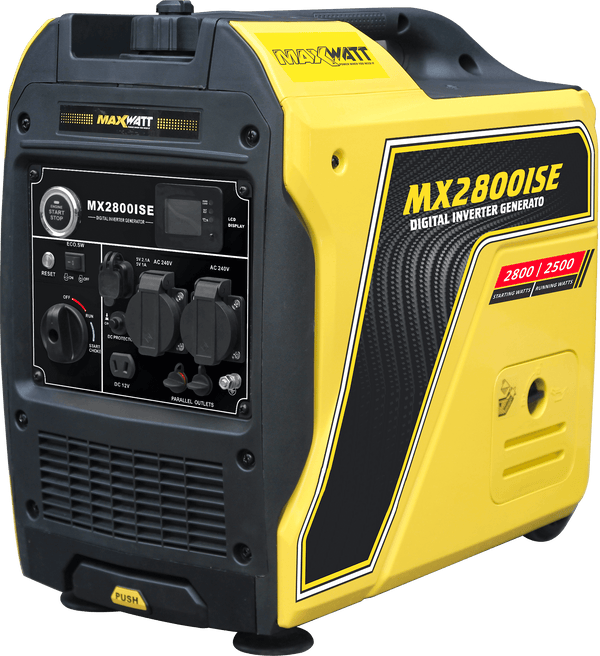 MaxWatt MX2800ISE 3.3kVA inverter generator, front angle