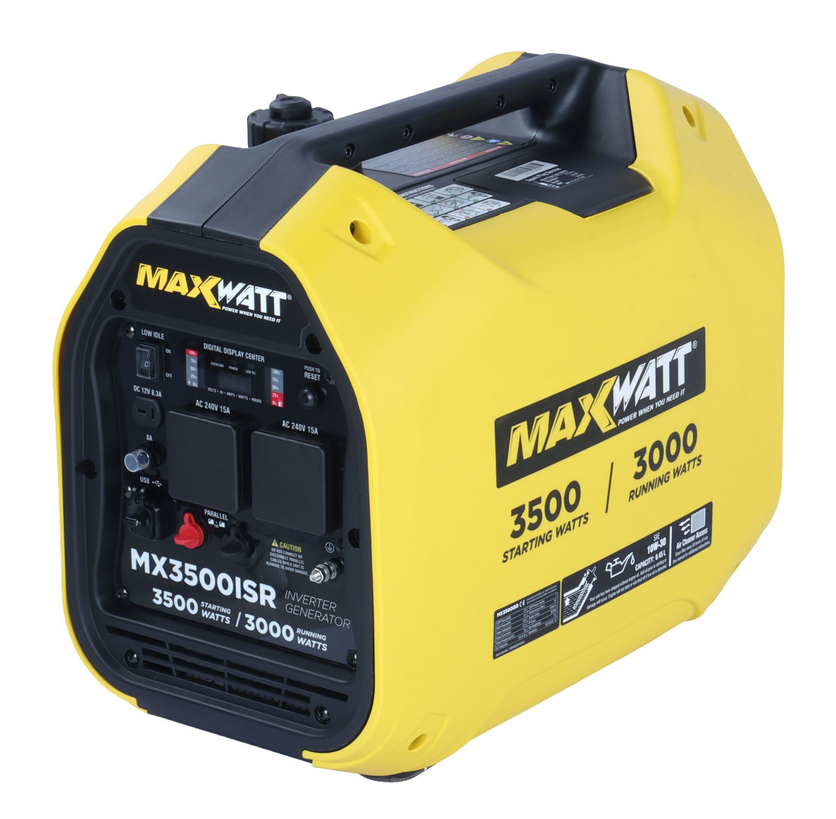 MaxWatt MX3500ISR 4.2kVA inverter generator, right side