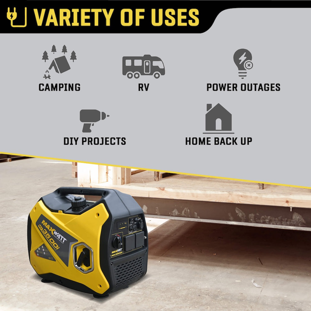 4.2kVA (3500W) MaxWatt Petrol Inverter Generator MX3500I