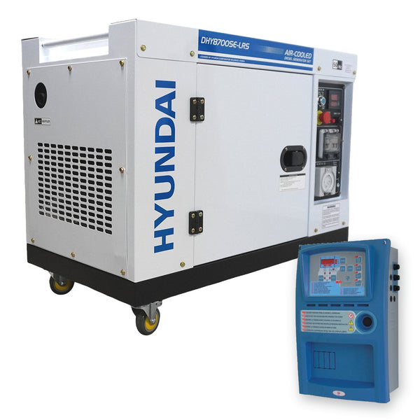 Hyundai DHY8700SE-LRS 8kVA diesel generator with GT20628-1 automatic transfer switch (ATS) package