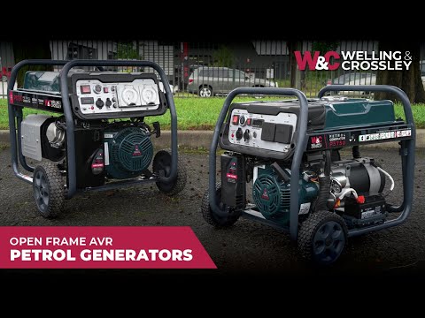 Welling & Crossley open frame AVR petrol generator range video