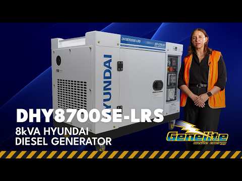 Hyundai DHY8700SE-LRS 8kVA diesel generator video