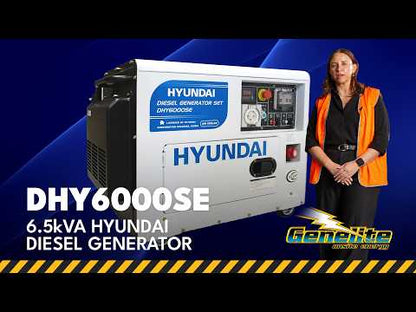 Hyundai DHY6000SE 6.5kVA diesel generator video